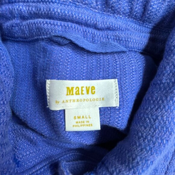Maeve By Anthropologie Womens Blue Button-Down Oversized Shirt Small Long Sleeve - Picture 3 of 8